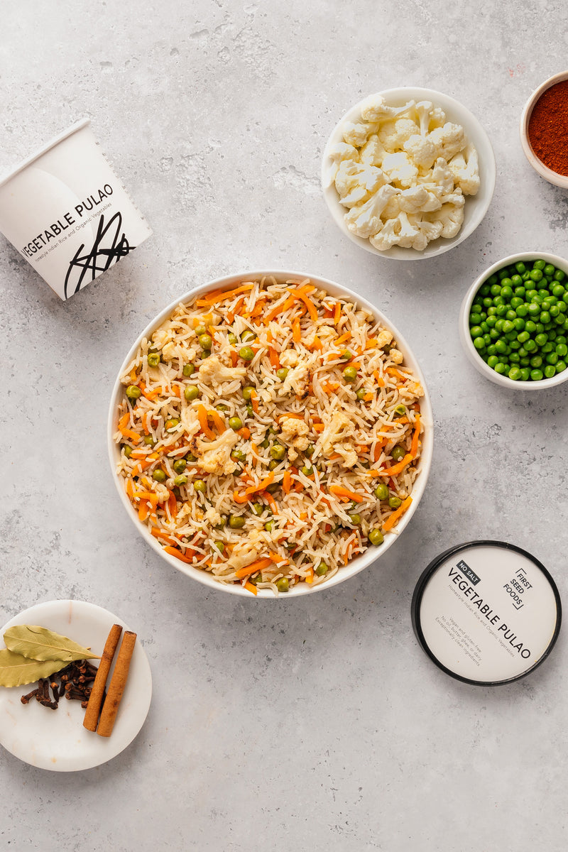 No Salt Vegetable Pulao (SOS-Free) - Rice and Organic Vegetables ...